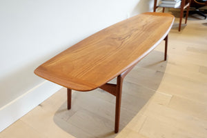 Danish Teak Surfboard Coffee Table by Arne Hovmand Olsen for Mogens Kold