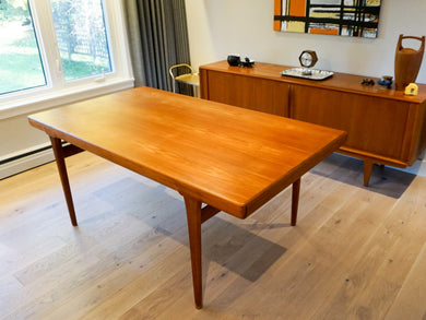 Large Teak Extendable Dining Table by Einar Hallas for Faarup