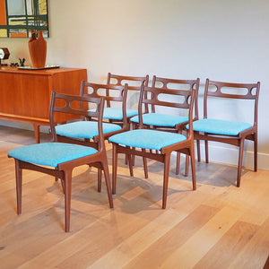 Six Johannes Andersen Model 138 Teak Dining Chairs for Uldum Mobelfabrik
