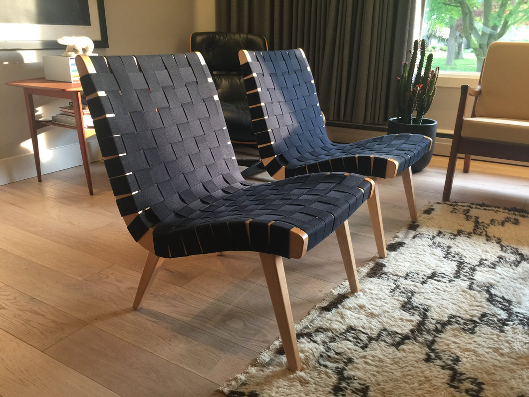 Knoll Jens Risom Model 41 Maple Lounge Chairs