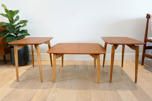 Danish Modern Teak & Oak Coffee Table Set by Arne Vodder for Poul Jeppesen